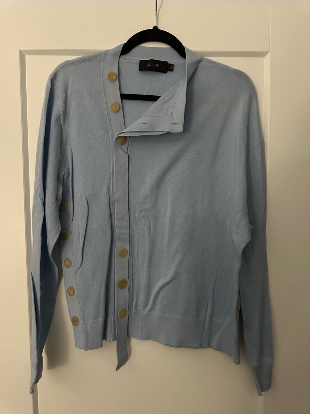 Joseph Women’s Pale Blue Asymmetrical Button Cardigan